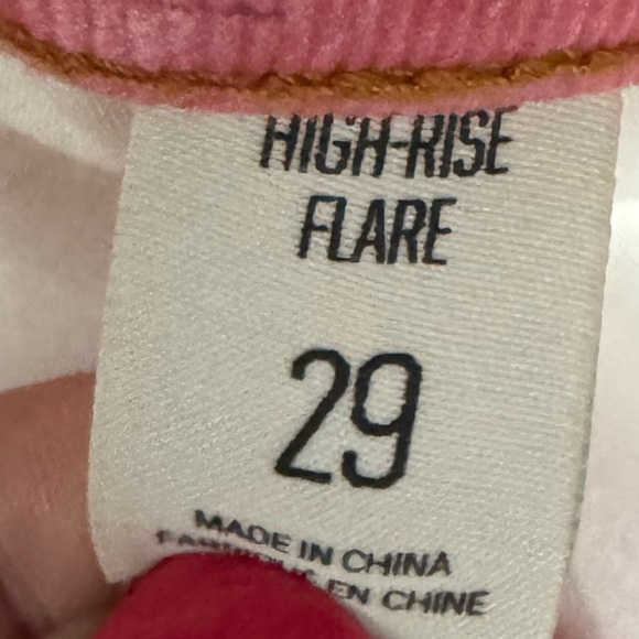 BDG Pink  Floral High Rise  Flare Leg Jeans Size 29 - Picture 5 of 6